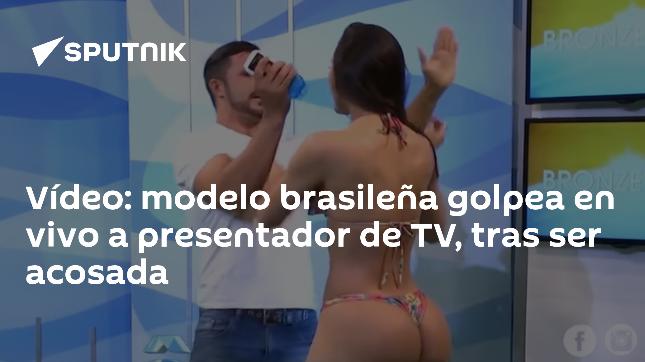 Vídeo: modelo brasileña golpea en vivo a presentador de TV, tras ser  acosada , Sputnik Mundo