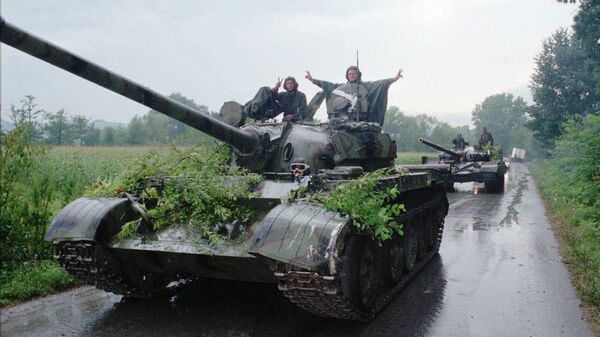 Un tanque del Ejército croata después del fin de la Operación Tormenta - Sputnik Mundo