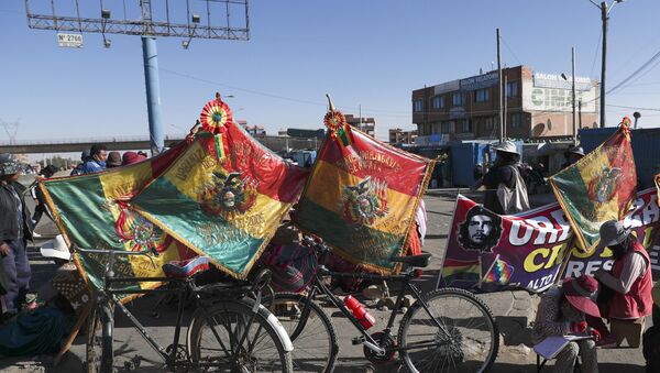 Banderas de Bolivia durante una de las manifestaciones contra la postergación de las elecciones de 2020 - Sputnik Mundo