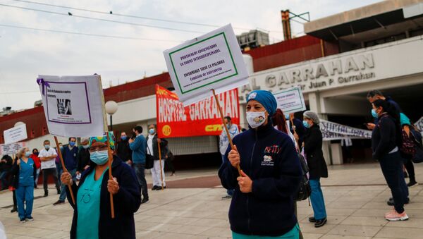 Una protesta de trabajadores médicos en Buenos Aires - Sputnik Mundo