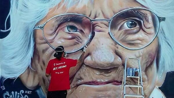Mural de la activista por los DDHH Luisa Cuesta en Uruguay pintado por José Gallino - Sputnik Mundo