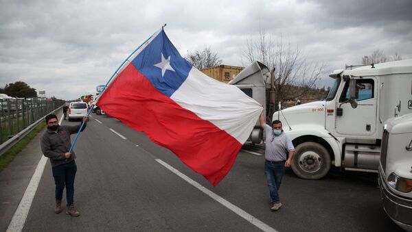 Huelga de camioneros en Chile - Sputnik Mundo