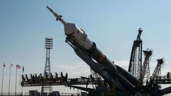 Un cohete portador Soyuz-FG en el cosmódromo de Baikonur (archivo) - Sputnik Mundo