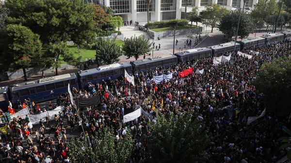 Protestas en Atenas, Grecia - Sputnik Mundo