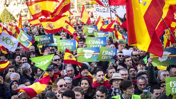 Protestas del partido ultraderechista Vox en Madrid (archivo) - Sputnik Mundo
