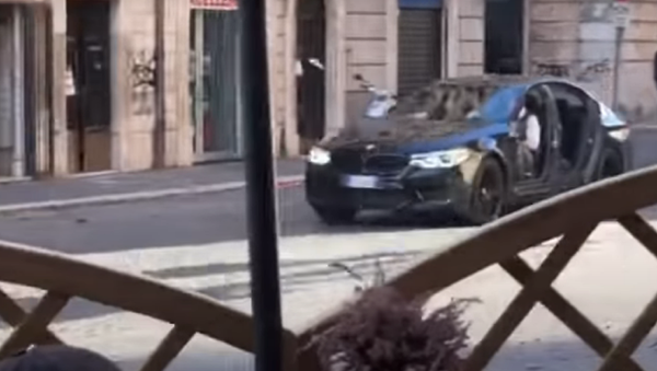 Un BMW M5 en el rodaje de 'Misión imposible: Repercusión' - Sputnik Mundo