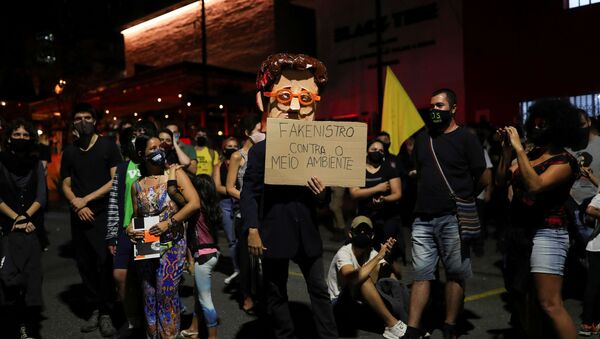Protesta contra Ricardo Salles, ministro de Medio Ambiente de Brasil  - Sputnik Mundo