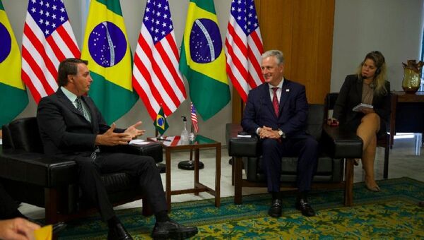 El presidente de Brasil, Jair Bolsonaro, y el asesor de seguridad nacional de EEUU Robert O'Brien - Sputnik Mundo