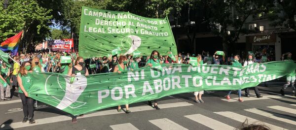 Marcha en Argentina reclamando la legalización del aborto Marcha en Argentina reclamando la legalización del aborto - Sputnik Mundo