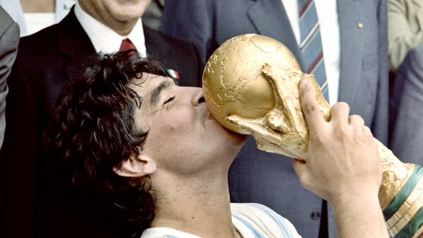 Diego Maradona durante la Copa Mundial en México, 1986 - Sputnik Mundo