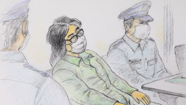 Takahiro Shiraishi en la sala del juicio, ilustración - Sputnik Mundo