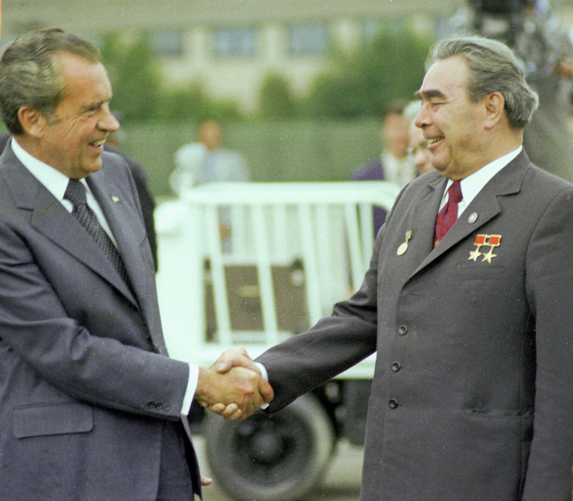 El presidente de EEUU, Richard Nixon, y el líder de la URSS, Leonid Brezhnev - Sputnik Mundo, 1920, 04.03.2021