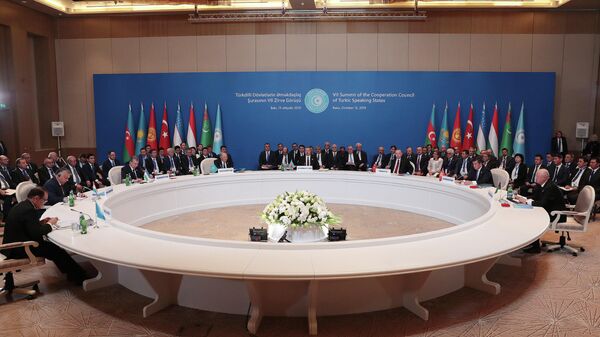 Una reunión de los líderes del Consejo de Cooperación de los Estados de Habla Túrquica el octubre de 2019 - Sputnik Mundo