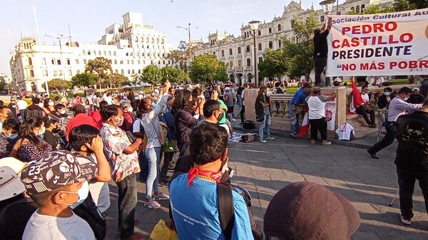 Movilización de los seguidores de Pedro Castillo en Lima - Sputnik Mundo