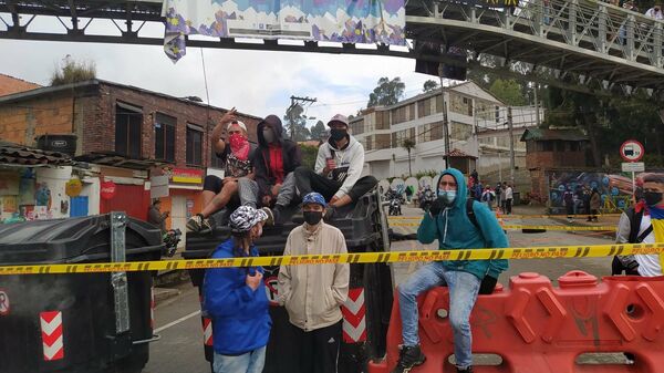 Bloqueo en Chapinero, localidad de Bogotá - Sputnik Mundo