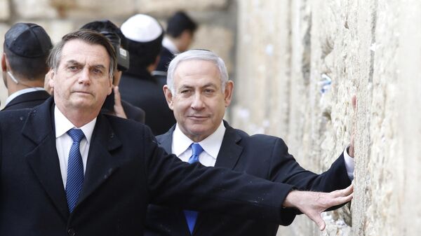 El presidente brasileño Jair Bolsonaro, junto al ex primer ministro de Israel, Benjamin Netanyahu - Sputnik Mundo