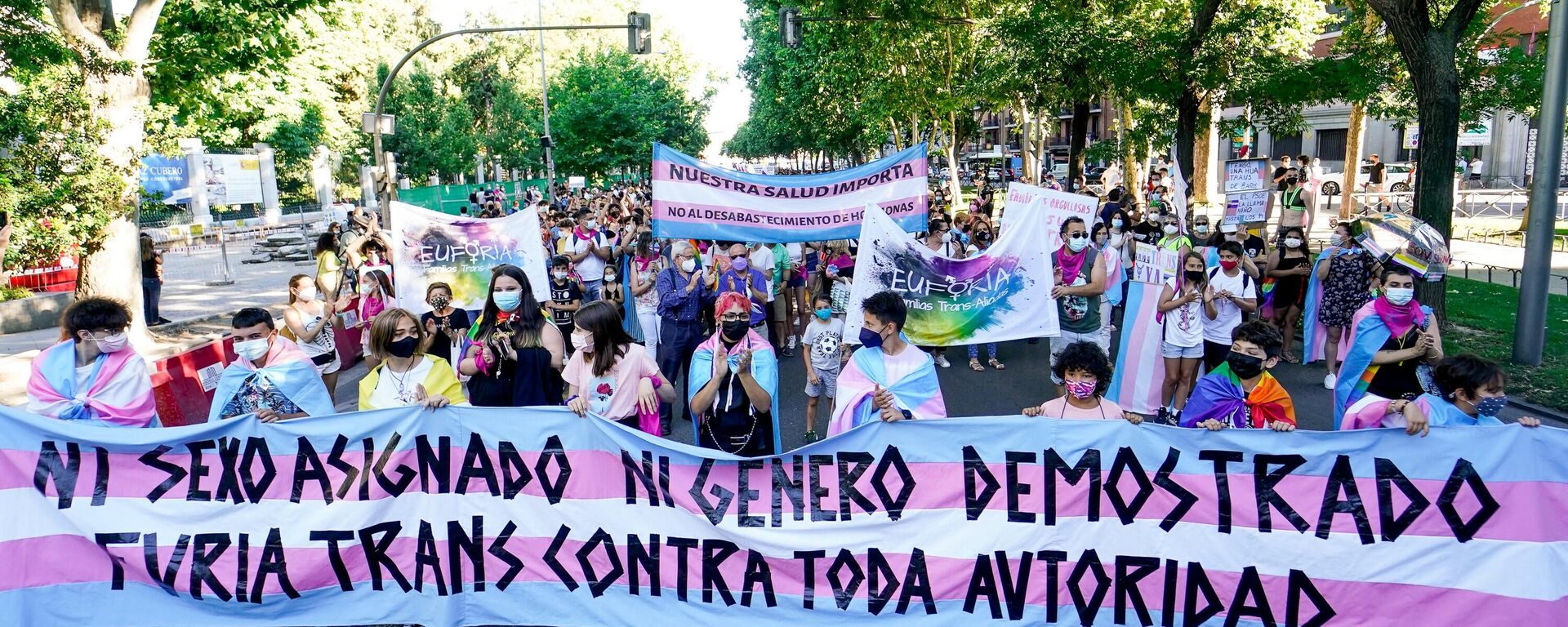 Manifestación convocado por Orgullo Crítico con motivo del Día Internacional del Orgullo LGTBI (Madrid) - Sputnik Mundo, 1920, 29.06.2021
