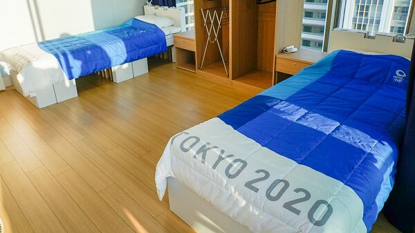Las camas reciclables en la Villa Olímpica de Tokio - Sputnik Mundo