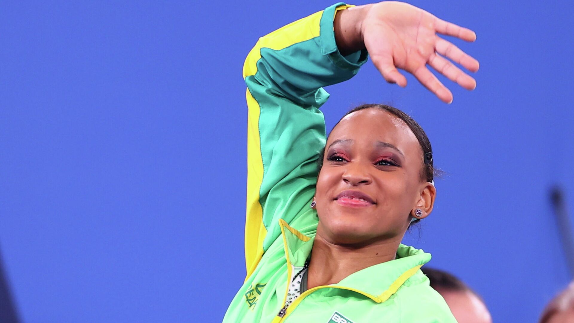 La gimnasta brasileña Rebeca Andrade celebra su victoria en los JJOO Tokio 2020, el 1 de agosto - Sputnik Mundo, 1920, 01.08.2021