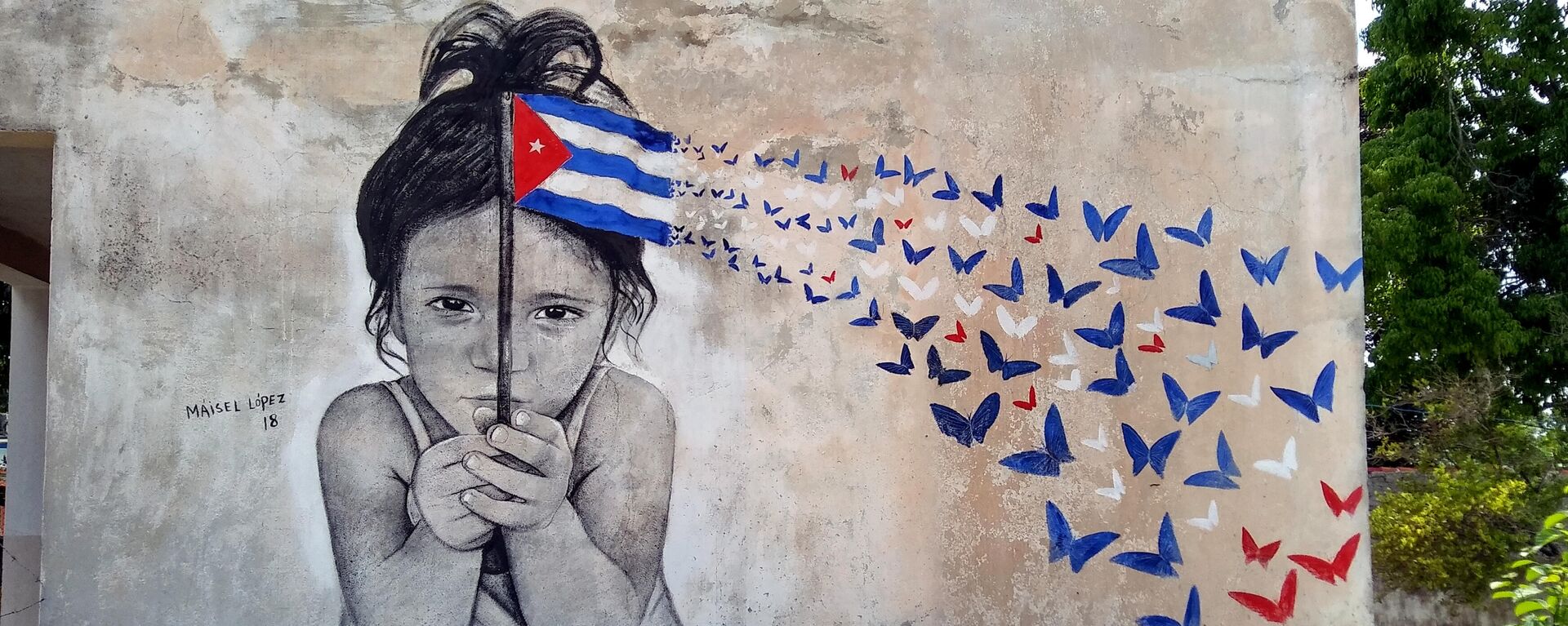 Rostros de niños en murales de la serie 'Colosos', del artista Maisel López, ubicados en La Habana, Cuba - Sputnik Mundo, 1920, 10.08.2021