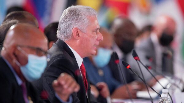 El presidente de Cuba, Miguel Díaz-Canel, en la Cumbre de la CELAC - Sputnik Mundo