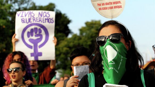 Protesta en favor del aborto en México - Sputnik Mundo