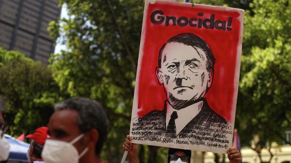 Unas protestas contra el presidente brasileño Jair Bolsonaro en Río de Janeiro el 2 de octubre - Sputnik Mundo