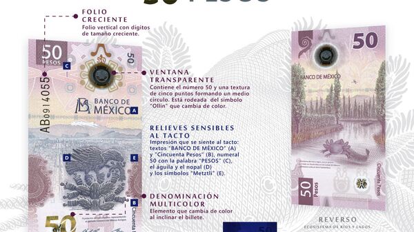 Nuevo billete de 50 pesos del Banco de México - Sputnik Mundo