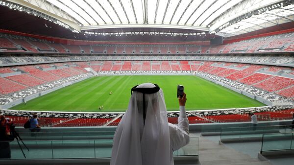 Estadio Al Bayt en Doha, construido para el Mundial de Catar 2022 - Sputnik Mundo