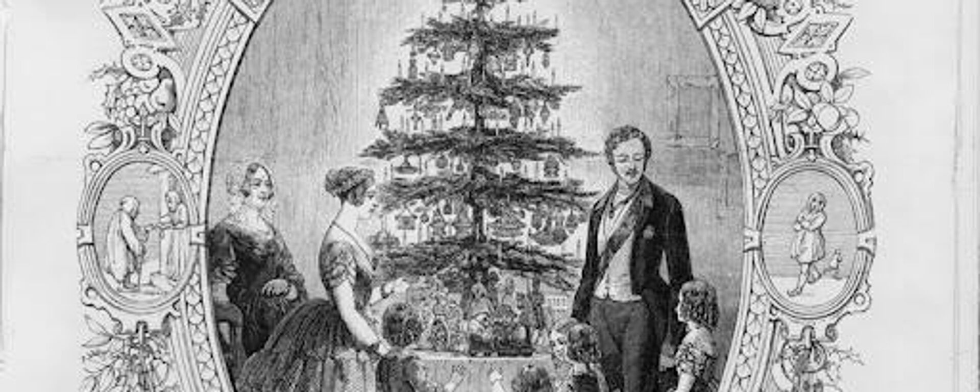 Grabado sobre el árbol de Navidad en México, en el siglo XIX.  - Sputnik Mundo, 1920, 18.12.2021