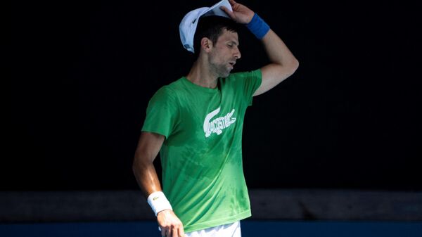 Novak Djokovic entrando en Melbourne (Australia) - Sputnik Mundo