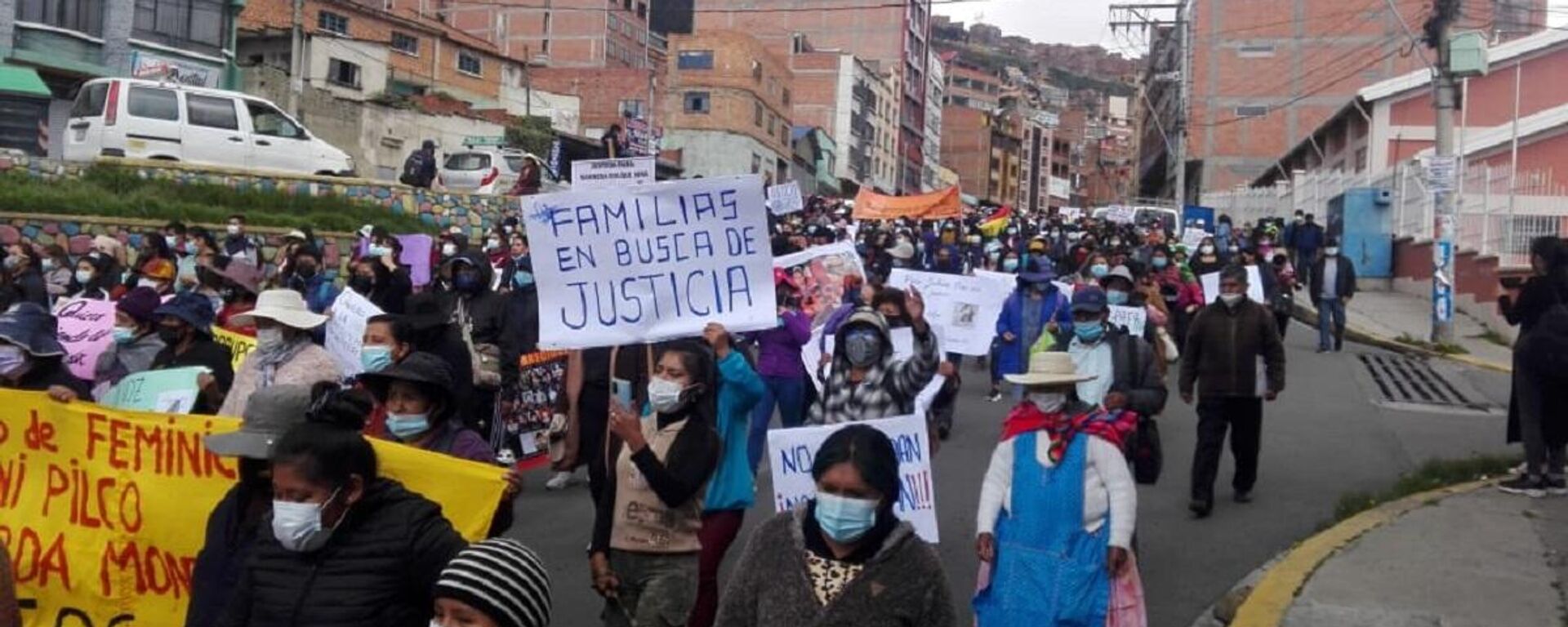 Marcha en La Paz convocada por Mujeres Creando en contra de la violencia machista y la corrupción del sistema judicial - Sputnik Mundo, 1920, 31.01.2022