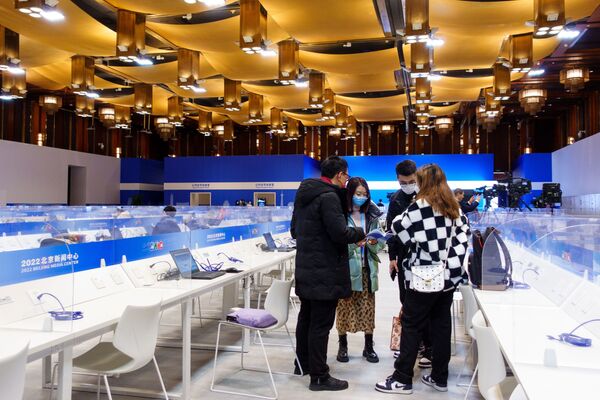 En el centro de prensa principal de los XXIV Juegos Olímpicos de Invierno de Pekín. - Sputnik Mundo