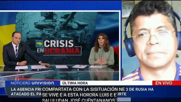 Captura entrevista a colombiano en Donetsk en el canal Univisión - Sputnik Mundo