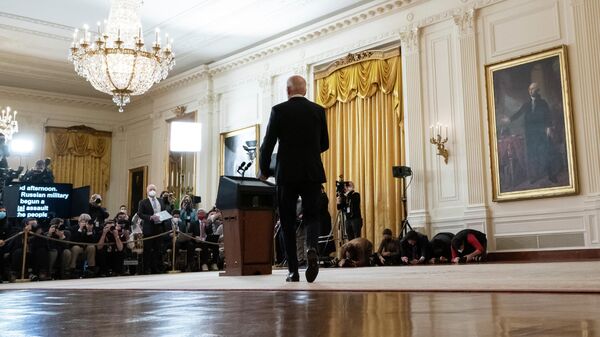 El presidente Joe Biden durante una declaración sobre el operativo militar de Rusia en Ucrania. Washington, 24 de febrero de 2022 - Sputnik Mundo