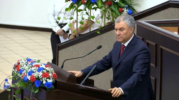 El presidente de la Duma Estatal de Rusia, Viacheslav Volodin, en el Parlamento de Nicaragua - Sputnik Mundo