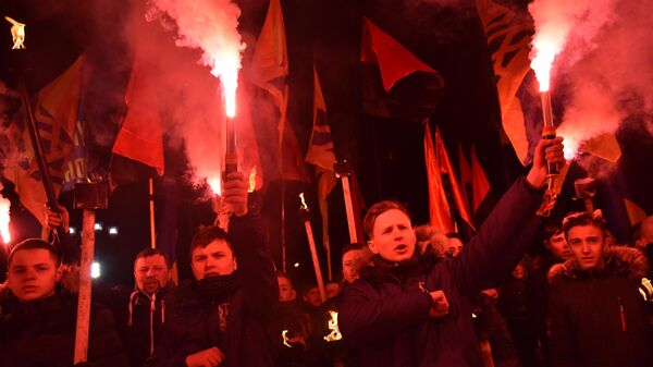 Una marcha de las antorchas en Ucrania, foto de archivo - Sputnik Mundo