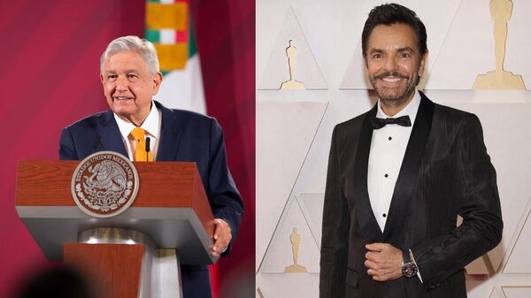 El presidente mexicano Andrés Manuel López Obrador y el actor mexicano Eugenio Derbez - Sputnik Mundo