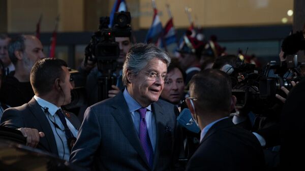 El presidente de Ecuador, Guillermo Lasso, en Uruguay - Sputnik Mundo