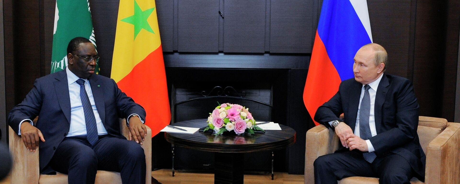 El presidente de la Unión Africana, el mandatario senegalés Macky Sall, y el presidente de Rusia, Vladímir Putin - Sputnik Mundo, 1920, 03.06.2022