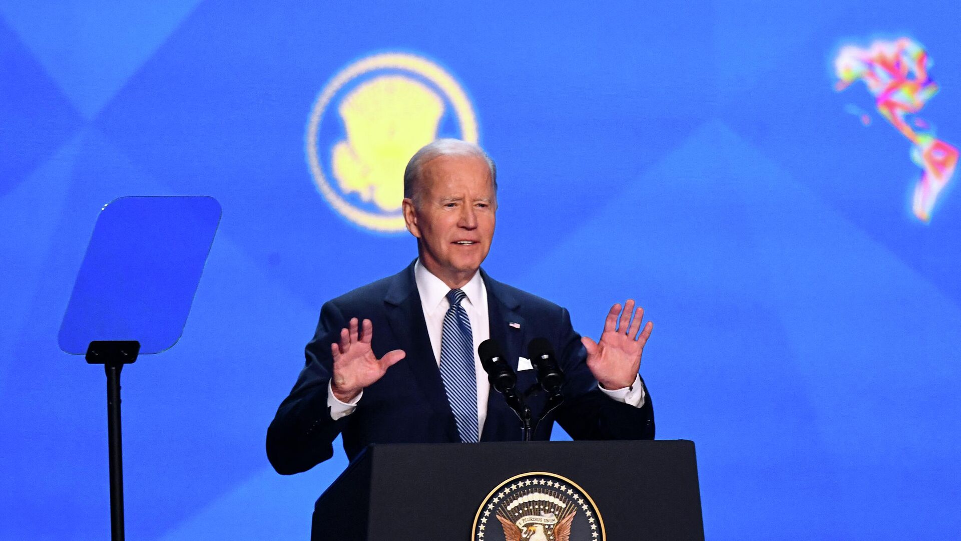 Joe Biden, presidente de EEUU, durante su discurso en la IX Cumbre de las Américas - Sputnik Mundo, 1920, 09.06.2022