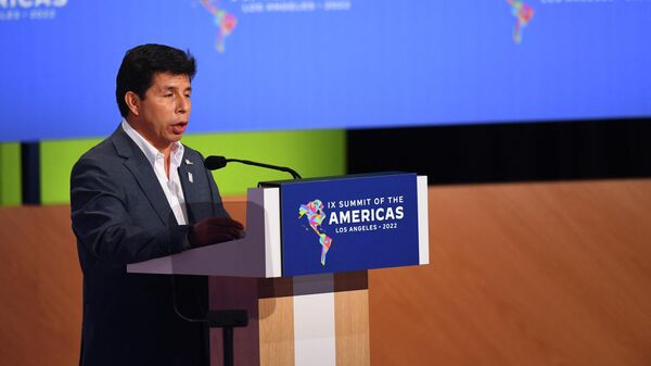 El presidente de Perú, Pedro Castillo, en la Cumbre de las Américas - Sputnik Mundo