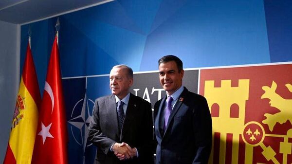 El presidente turco, Recep Tayyip Erdogan, y el presidente del Gobierno español, Pedro Sánchez   - Sputnik Mundo