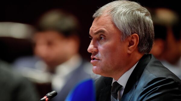 Viacheslav Volodin, el presidente de la Cámara Baja del Parlamento ruso - Sputnik Mundo