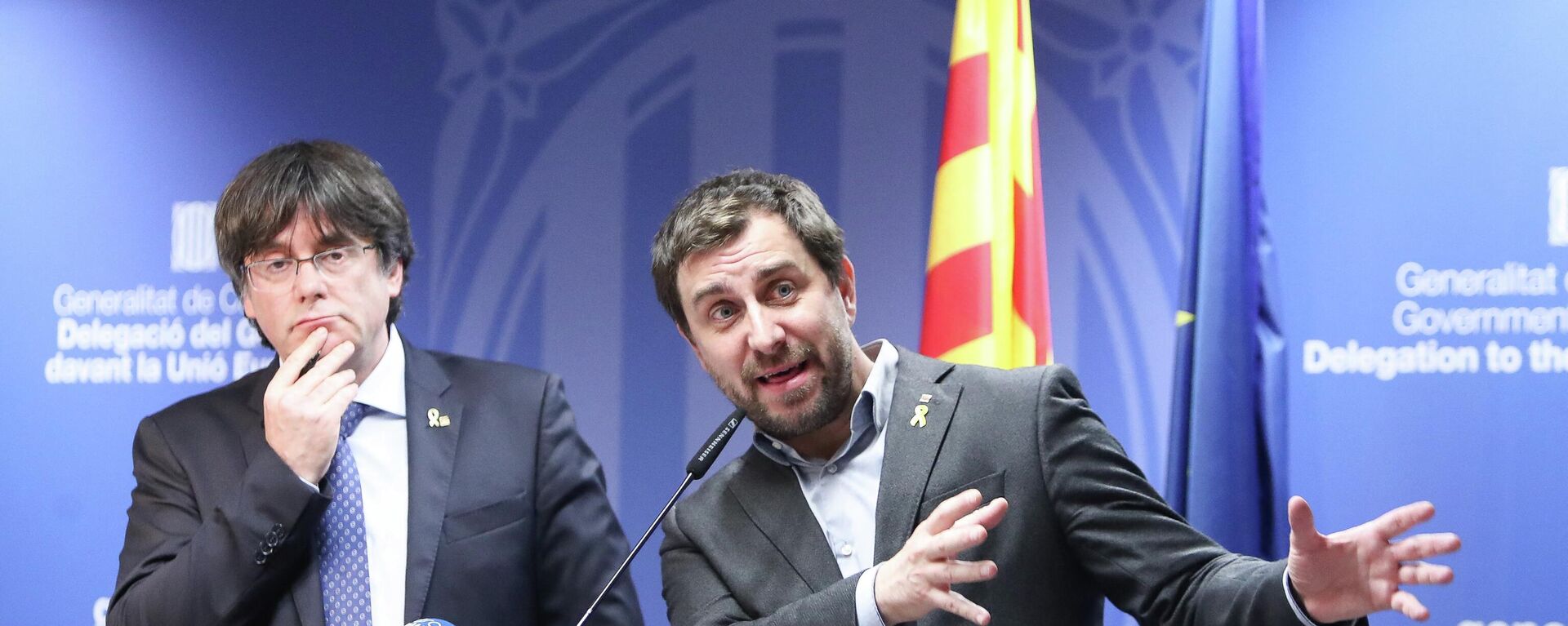 Carles Puigdemont, expresidente de Cataluña, y Toni Comín, exmiembro del Gobierno catalán  - Sputnik Mundo, 1920, 06.07.2022