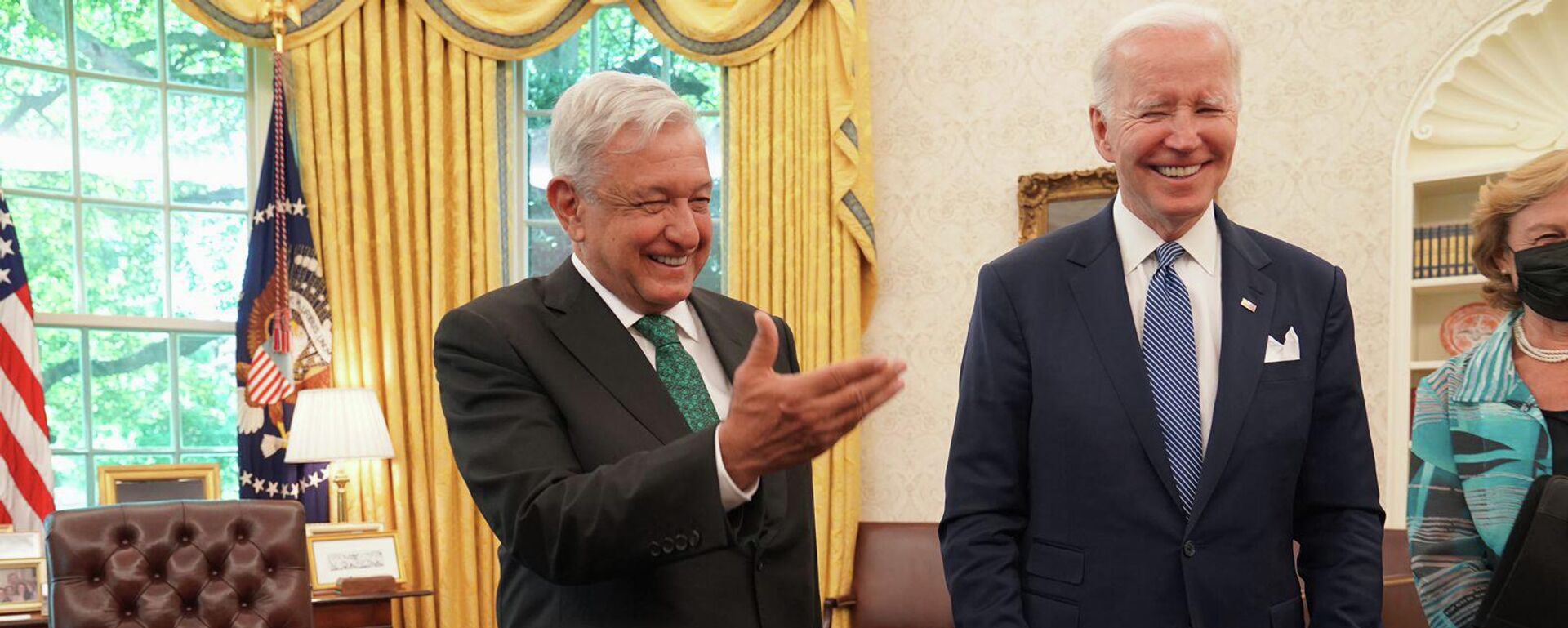 Los presidentes de México y Estados Unidos, Andrés Manuel López Obrador y Joe Biden, respectivamente. - Sputnik Mundo, 1920, 19.10.2022