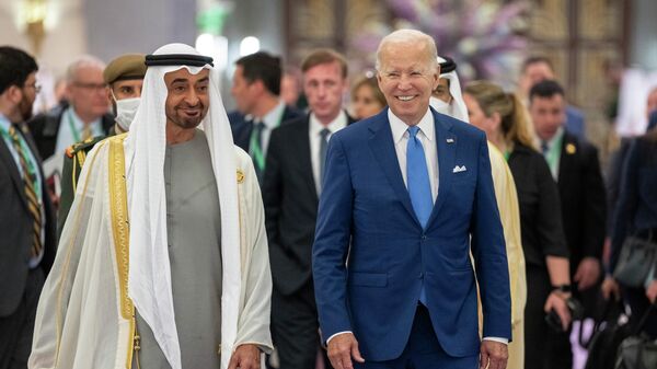 Los mandatarios de Emiratos Árabes Unidos y Estados Unidos - Sputnik Mundo