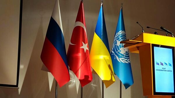 Banderas de Rusia, Turquía, Ucrania y la ONU - Sputnik Mundo
