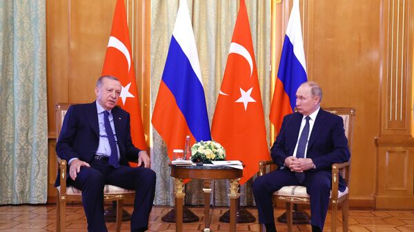 Los presidentes de Turquía y Rusia, Recep Tayyip Erdogan y Vladímir Putin - Sputnik Mundo