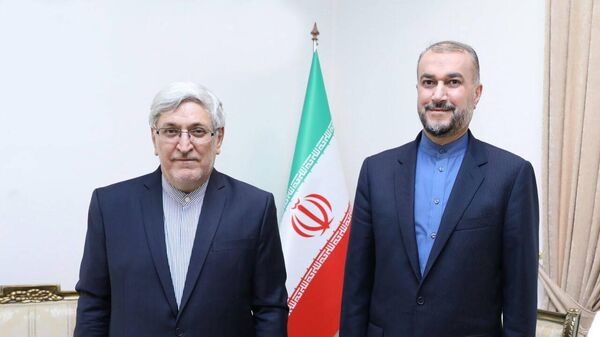 Vocería del Ministerio de Relaciones Exteriores de Irán, encabezada por Nassar Kanaani. - Sputnik Mundo